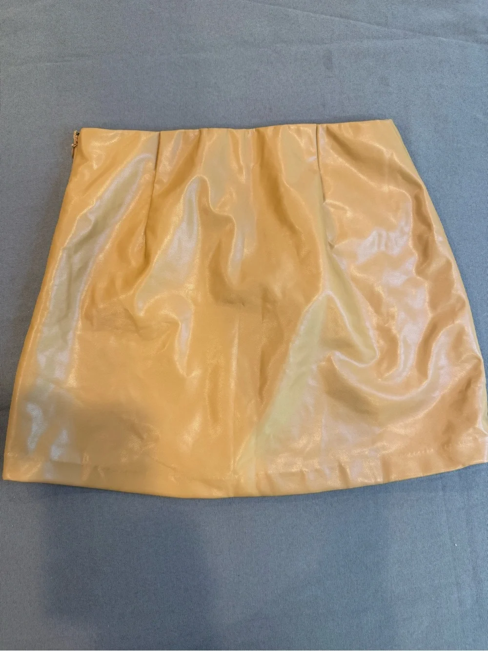 Abercrombie & Fitch Women's Vegan Leather Mini Skirt Fall Camel Tan Size Small